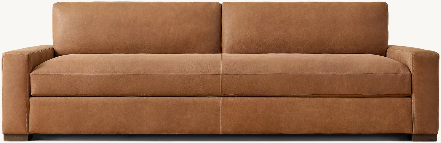 Maxwell Leather Bench-Cushion Sofa
