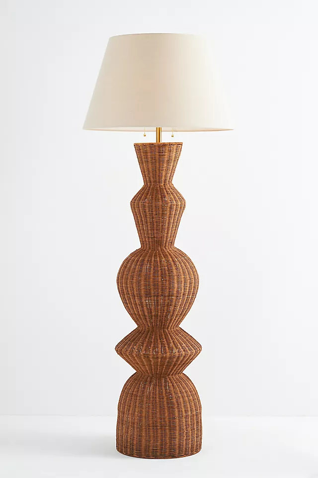 Jember Rattan Geometric Floor Lamp