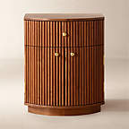 Cameo 20" Fluted Acacia Nightstand with Drawer