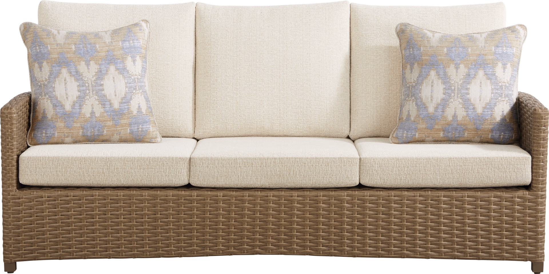 Paloma Brown Outdoor Sofa with Beige Cushions