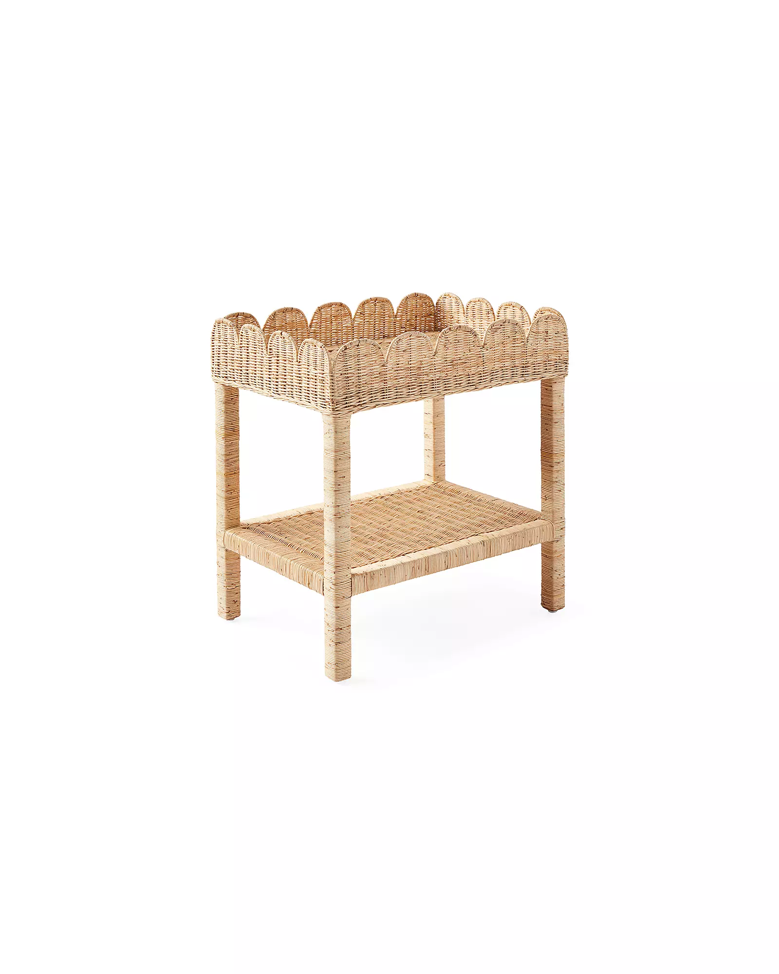 Scallop Rattan Side Table