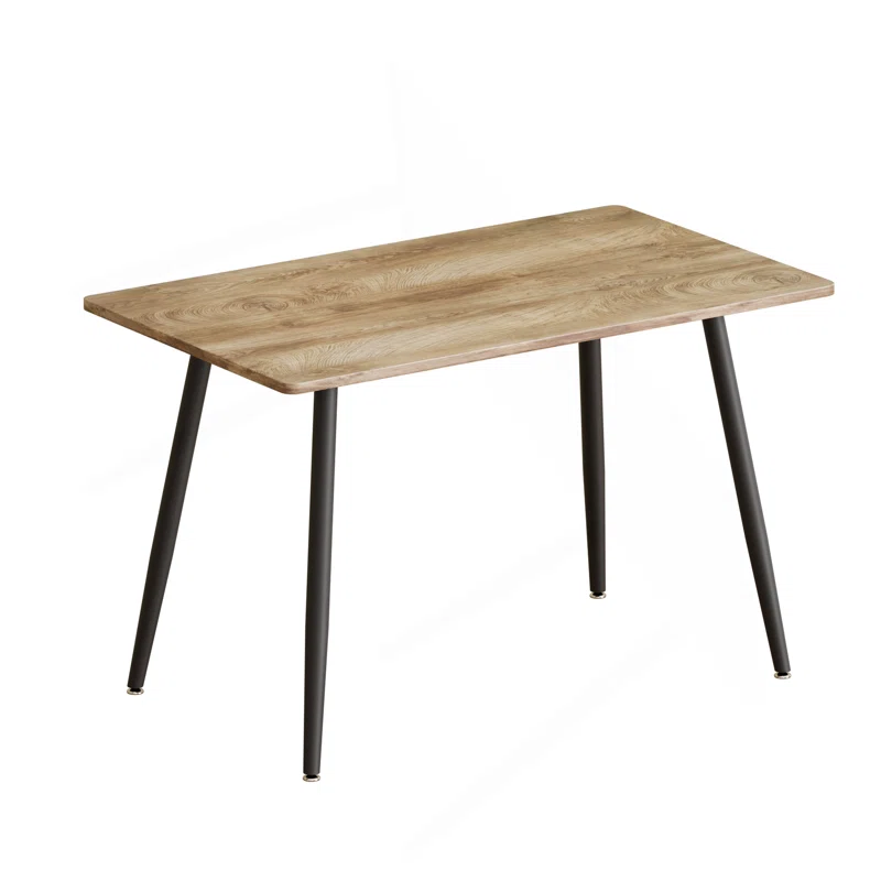 Modern Minimalist Rectangular Dining Table with Metal Legs