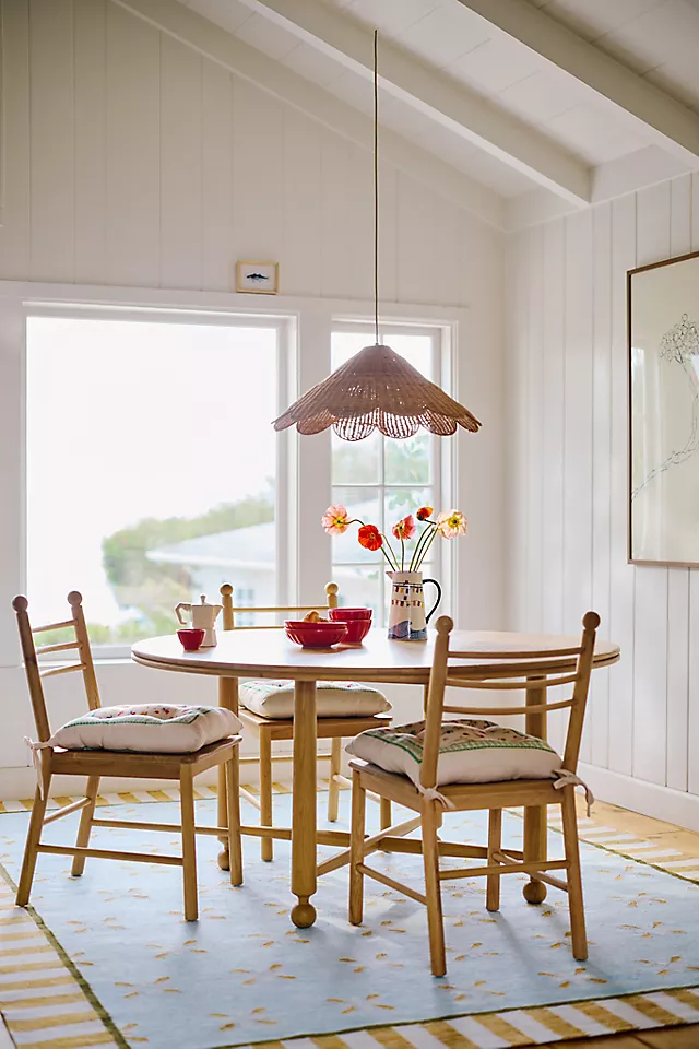 Roma Round 60" Oak Wood Dining Table