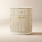Cameo 20" Fluted Whitewashed Wood Nightstand with Drawer