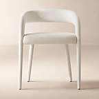 Lisette White Performance Fabric Dining Armchair