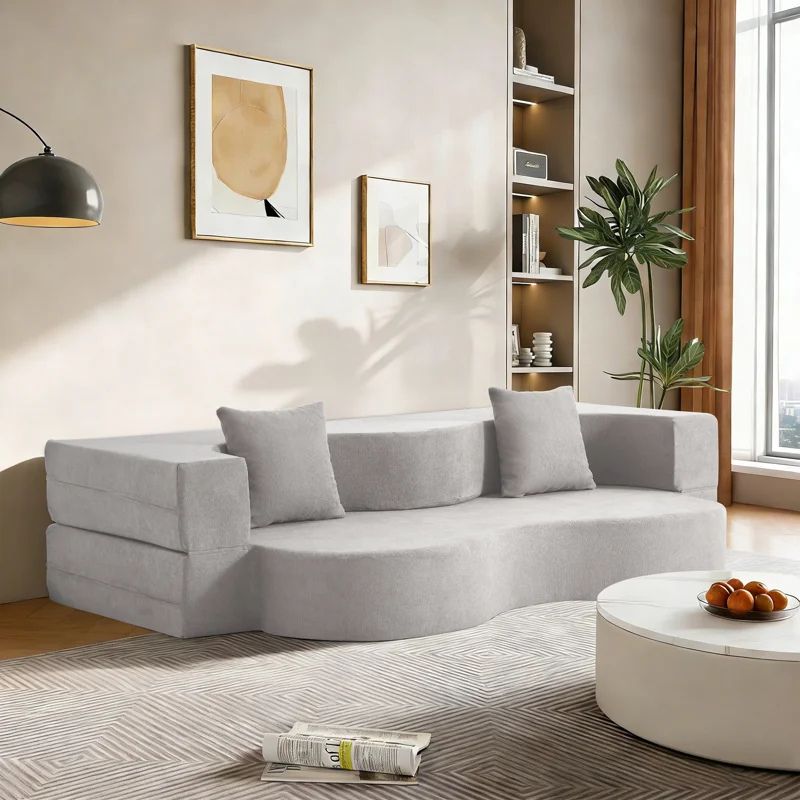 Boneless Folding Sofa Bed, Floor Sofa Couch, Convertible Sofa Bed With High Density Foam, Foldable Floor Couch Bed For Living Room, Guest Room, Bedroom