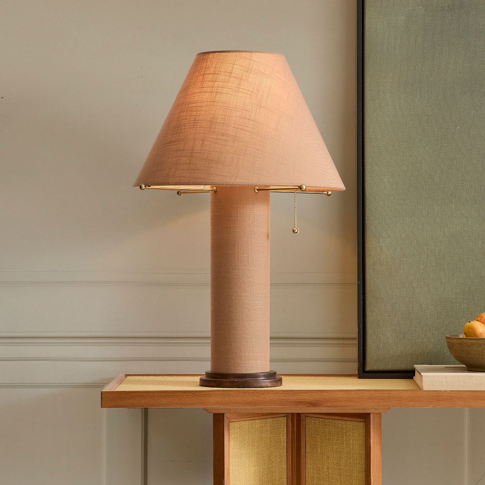 Pierce & Ward Linen Table Lamp (25")